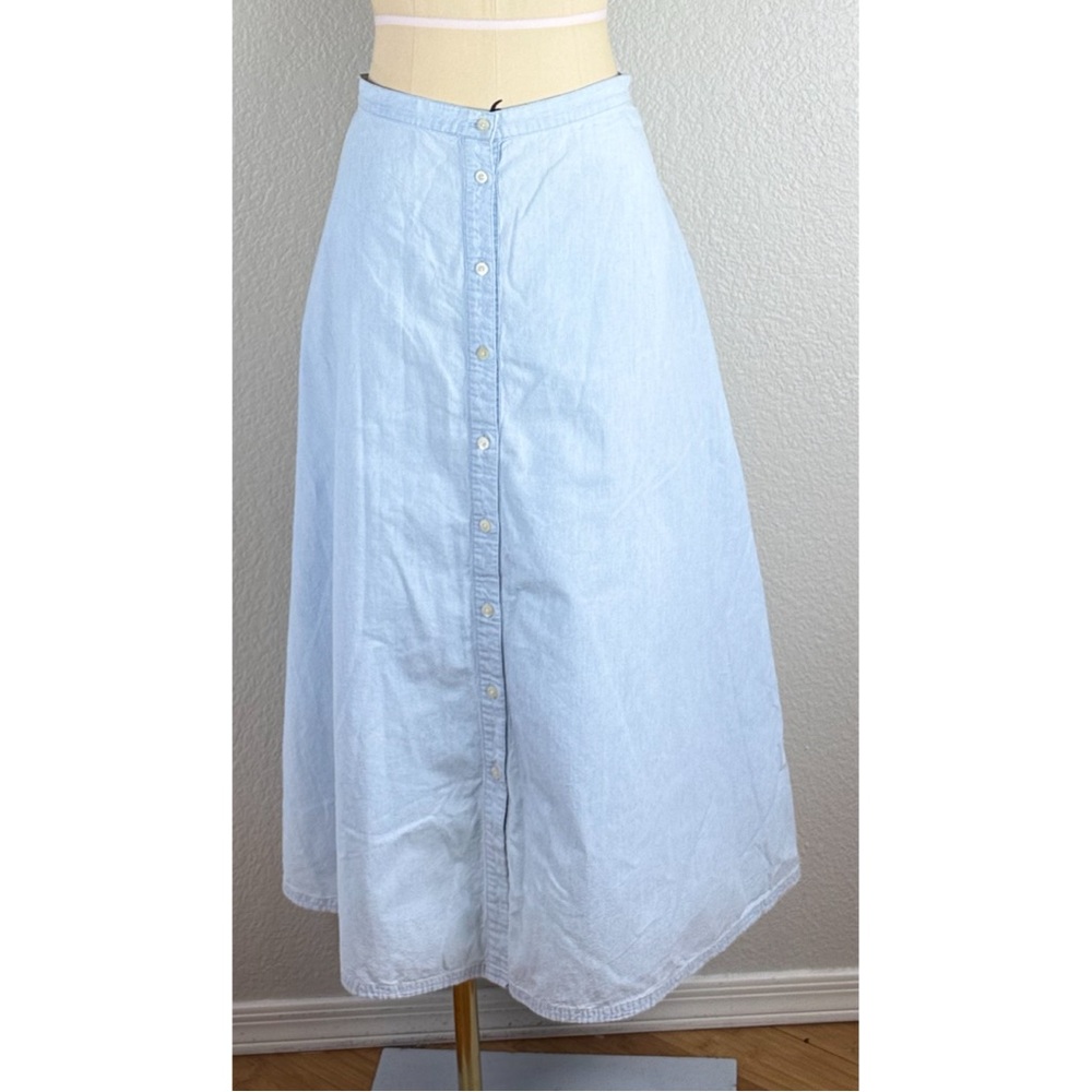 Lauren Ralph Lauren Women's A-Line Chambray Denim Midi Skirt, size 20W